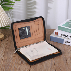 OEM ODM 지원 다기능 PU 비즈니스 관리자 폴더 지퍼가 달린 구획 분리형 노트북 사무실 파일 계산기 - Product Image 4