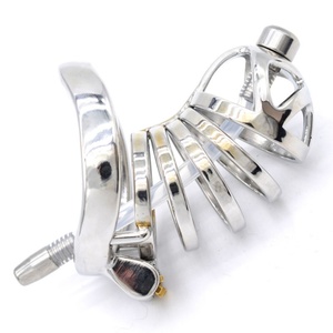 Jaula para Pene de Acero Inoxidable FRRK-12, Dispositivo de Castidad Cómodo, Candado para Pene, Herramienta Sexual BDSM con Accesorios para Hombre - Product Image 2