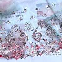 24.5CM de large Tulle doux brodé tissu de dentelle élastique pour franges garnitures robe de mariée de fête accessoires de couture fournitures