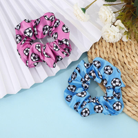 Accessoires pour cheveux imprimés football, chouchous en satin, élastiques à cheveux à impression numérique pour la décoration des fans de football
