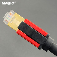OEM Cat8 Kabel Ethernet Cat 8 LAN, Kabel Jaringan 40Gbps 2000Mhz dengan Konektor Berlapis Emas Tahan Cuaca S/FTP