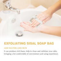 Éponge de bain carrée en sisal naturel double couche en jute, exfoliante pour le corps, avec boucle de suspension pour la douche, éliminateur de peaux mortes