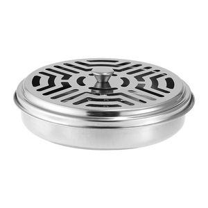 Stainless Steel Mosquito Coil Holder With Lid Round Ash Tray For Indoor Outdoor Use - Product Image 5