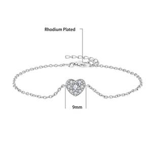 Qx đồ trang sức mỹ tùy chỉnh Womens 18k Rose Gold Plated 925 sterling Silver engagement Friendship Trắng <span class=keywords><strong>CZ</strong></span> Vòng đeo tay trái tim bangles - Product Image 4