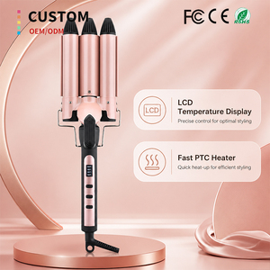 Fer <span class=keywords><strong>à</strong></span> boucler professionnel pour salon, avec écran LCD de température, revêtement céramique, fer <span class=keywords><strong>à</strong></span> friser <span class=keywords><strong>à</strong></span> 3 barils - Product Image 1