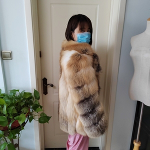 Cappotto Lungo da <span class=keywords><strong>Uomo</strong></span> Personalizzato con Cappuccio e Collo in Vera <span class=keywords><strong>Pelliccia</strong></span> di Volpe Fox 34 - Product Image 5