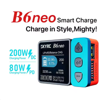 Chargeur intelligent SkyRC B6neo 200W 10A DC pour batteries LiPo LiHV 1-6S avec USB-C PD 80W, application Bluetooth et écran couleur 1,77 pouces pour avion FPV