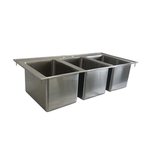 Jincheng NSF di alta qualità 3 <span class=keywords><strong>vasche</strong></span> per <span class=keywords><strong>cucina</strong></span> su misura resistente 304 S/S acciaio inox metallo goccia nel lavandino - Product Image 1