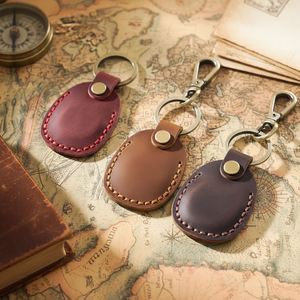 Genuine Leather Carabiner Locator Keychain Cowhide Access <b>Control</b> <b>Holder</b> Durable High Quality Universal Protective Case - Product Image 3