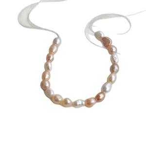 Pulsera de Perlas de Colores Dulces Hecha a Mano con Forma Irregular de Estilo Barroco, Aproximadamente 18 cm, Perlas Sueltas Semiterminadas - Product Image 5