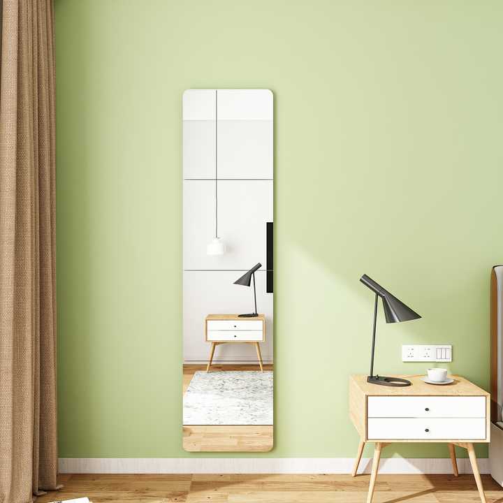 Vente en gros 2mm d'épaisseur incassable flexible auto-adhésif miroir mural autocollant miroir d'habillage mural pour la décoration intérieure salle de bain