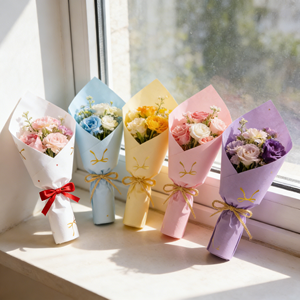 <span class=keywords><strong>Papel</strong></span> <span class=keywords><strong>de</strong></span> Envoltura Floral Impermeable Recubierto al por Mayor <span class=keywords><strong>con</strong></span> Lazo, <span class=keywords><strong>Papel</strong></span> Desechable para Envolver Flores para Floristerías - Product Image 3