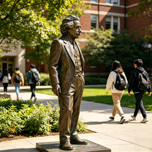 Estatua de Bronce de Einstein a Tamaño Real, Personalizada de Fábrica, Escultura de Retrato de un Famoso Científico, Ideal para Arte en Escuelas y Campus - Product Image 3