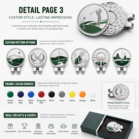 Marqueur de balle de golf en acier inoxydable de qualité industrielle, aimant puissant, durable, clip pour chapeau, design personnalisé, cadeau de golf unisexe