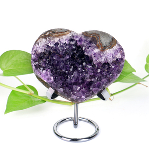 Cristal Natural de Alta Calidad, Geoda, Piedras Curativas, Amatista en Bruto, Forma de Corazón para Sanación - Product Image 3