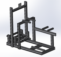 Rig Kokpit Balap Sederhana Dengan Dudukan Monitor Tunggal/Tiga, Profil Ekstrusi Aluminium Anodized Seri 6000 untuk Pelatihan Mengemudi