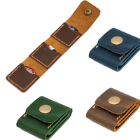 Eco-friendly PU Leather Guitar Pick Holster Three-Fold Storage Bag for Stringed Instruments Parts Accessories