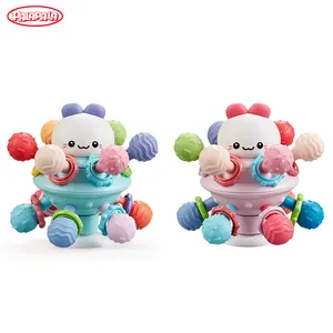 High Quality Early Education Infant Silicone Toys Hand Grasping Teething toy Baby Food Grade Chew Teether Ball Teething toy