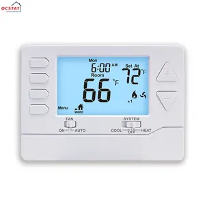 New Eco-friendly 24V White Programmable Room Electronic Keypad Lock Wired Thermostat For Air Conditioner
