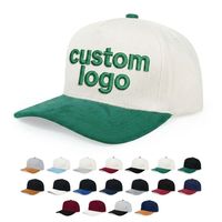 Casquettes de baseball OEM en gros personnalisées à 5 panneaux en tissu suédé unisexe, taille ajustable, bicolores, à visière incurvée
