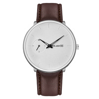 Montre à quartz pour homme, bracelet en cuir, boîtier en alliage, calendrier à deux aiguilles, éco-responsable, best-seller du commerce extérieur