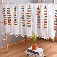 Housse de rideau de porte américaine cuisine courte armoires à rideaux moche café rideau moderne style simple polyester vente en gros