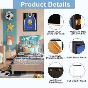 Vitrine pour maillot de sport 2026, boîte à maillot avec porte en acrylique offrant une protection UV à 98 % pour maillot de sport (noir, 1 paquet) - Product Image 4