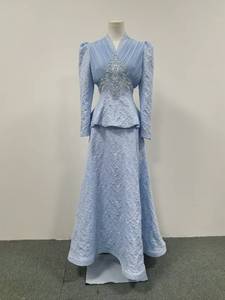 <span class=keywords><strong>Completo</strong></span> Estivo Modesto a 2 Pezzi per Donne Musulmane, Vestibilità Ampia, in <span class=keywords><strong>Lino</strong></span> Elasticizzato con Maniche Larghe e Decorazioni Ricamate - Product Image 4