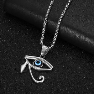 Horus Eye Pendant <b>Titanium</b> Steel Gold Silver Plated Necklace Unisex Everyday Wear Geometric Themed Eye Charm - Product Image 3