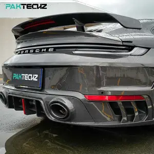 本物のPaktechz軽量耐久性ドライカーボンファイバーテールバンパーボディキットポルシェ911992ターボS用リアバンパー