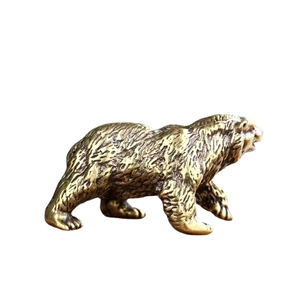 1pc Brass Big Bear Polar Tabletop Ornament Imposing Brown Pet for Tea Antique <strong>Copper</strong> <strong>Gift</strong> - Product Image 3