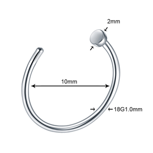 10 Uds 18G y 20G G23 titanio nariz aro tabique Piercing cartílago hélice pendientes Tragus anillo nariz anillo cuerpo joyería - Product Image 5