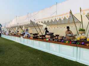 Premium Outdoor Catering Food Counter with Decorative Canopy Setup for <b>Wedding</b> and Event Buffet - Product Image 3