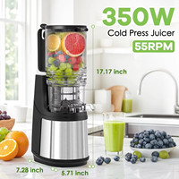 Gemakkelijk te reinigen slowjuicer voor pure sap, koude pers, professionele sapcentrifuge, fruitpers, koude pers sapcentrifuge