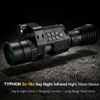 TYPHON NV101 - Telescopio de Visión Nocturna Profesional Táctico Ajustable de Aleación de Aluminio, 3-18x 22 mm, Base de Montaje, Impermeable