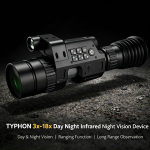 กล้องเล็งกลางคืน TYPHON NV101 แบบปรับได้ ผลิตจากอลูมิเนียมอัลลอยด์ กำลังขยาย 3-18 เท่า พร้อมฐานติดตั้งขนาด 30 มม. กันน้ำ ทนทาน - Product Image 2
