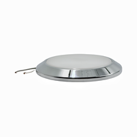 Plafonnier LED ultra fin 12V DC à montage en surface, chrome, rond, lampe intérieure pour camping-car, caravane, bateau, yacht
