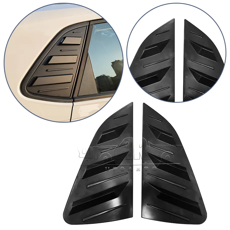 Haosheng-piezas de coche de fibra de carbono ABS, cubierta de rejilla de ventana trasera, embellecedor de ventilación lateral para VW Volkswagen Polo 2019, venta de fábrica