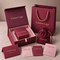 Coffret cadeau magnétique personnalisé pour bijoux, ensemble d'emballage avec sac en papier, boîte à bijoux pour collier, boucles d'oreilles, bracelet, bague, boîtes d'emballage FSC en carton
