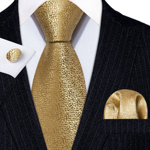 Cravatte da uomo in seta marrone oro ad asciugatura rapida con motivo 3D <span class=keywords><strong>per</strong></span> matrimoni e feste, fazzoletto da taschino e <span class=keywords><strong>gemelli</strong></span>, idea regalo, dropshipping - Product Image 2