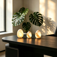 Lampe de table en albâtre naturel, éclairage rechargeable à intensité variable par toucher, pour salons d'hôtels haut de gamme, bureaux et salles d'étude
