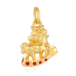 Colgante de oro Arco Iris forma de unicornio lujo 1,1g colgante 24K oro sólido colgante de collar de gama alta - Product Image 2