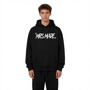 Sweat à capuche et pull en molleton français, taille plus, col rond, imprimé bulles, pour homme, 100% coton, respirant, hiver - Product Image 4