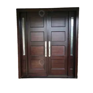 प्रथम गर्म बिक्री बाहरी लक्जरी लकड़ी गेट दरवाजा डिजाइन उच्च गुणवत्ता वाले लकड़ी के दरवाजे