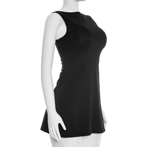 Viviblook C26DS030 Vestido Casual para Mujer, Nuevo Vestido Sexy sin Mangas con Espalda Descubierta y Pliegues, Mini Vestidos para Damas - Product Image 3