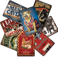 Fábrica al por mayor Vintage Retro placas de Metal animales carteles de chapa hombre cueva tienda hogar pared cartel decorativo