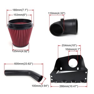 Air Intake Kit For Ford Red Filter <b>Plastic</b> Aluminum Alloy With <b>Bracket</b> Clamp Upgrade Retrofit - Product Image 2
