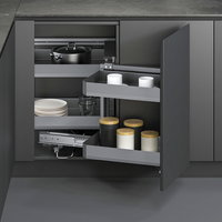 Panier d'angle ARTSTEEL à double niveau, côté droit, en alliage d'aluminium, pliable, étanche, résistant à la rouille, à fixation par boulons, pour rangement de cuisine