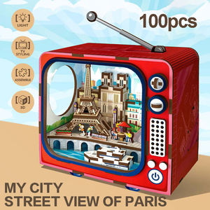 100 pièces de <span class=keywords><strong>puzzle</strong></span> en <span class=keywords><strong>bois</strong></span> <span class=keywords><strong>3D</strong></span> TV, jouets DIY avec lumière, <span class=keywords><strong>tour</strong></span> <span class=keywords><strong>Eiffel</strong></span> éducative, meilleure idée cadeau - Product Image 2