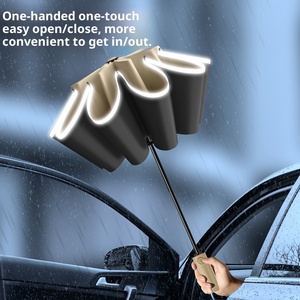 Sunday 24 xương hoàn toàn tự động cổ điển ba lần gấp ngược ô của phụ nữ nắng mưa kép sử dụng gấp nam chống gió - Product Image 3